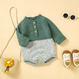 Knitted button romper