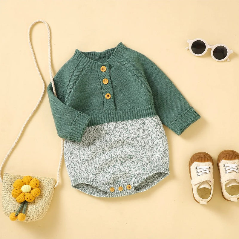 Knitted button romper